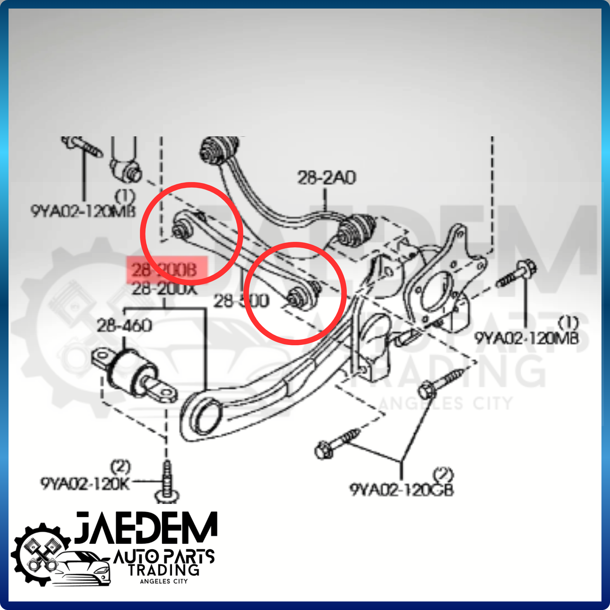 Rear Suspension Arm Bushing for Mazda 3 2004-2012 (See Photo for Placement)