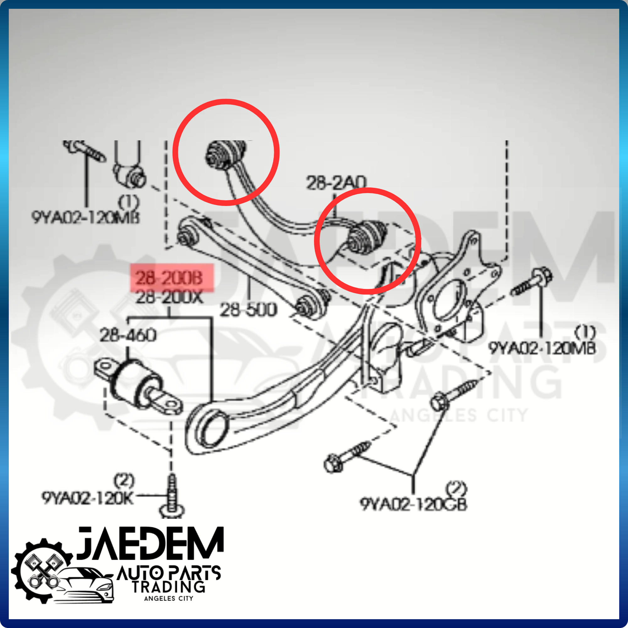 Rear Knuckle Arm Bushing for Mazda 3 2004-2012 (See Photos for placement)