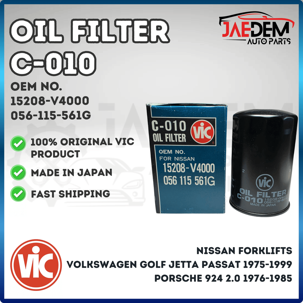VIC C-010 Oil Filter for Nissan Forklift & Volkswagen Golf, Jetta (Classic)