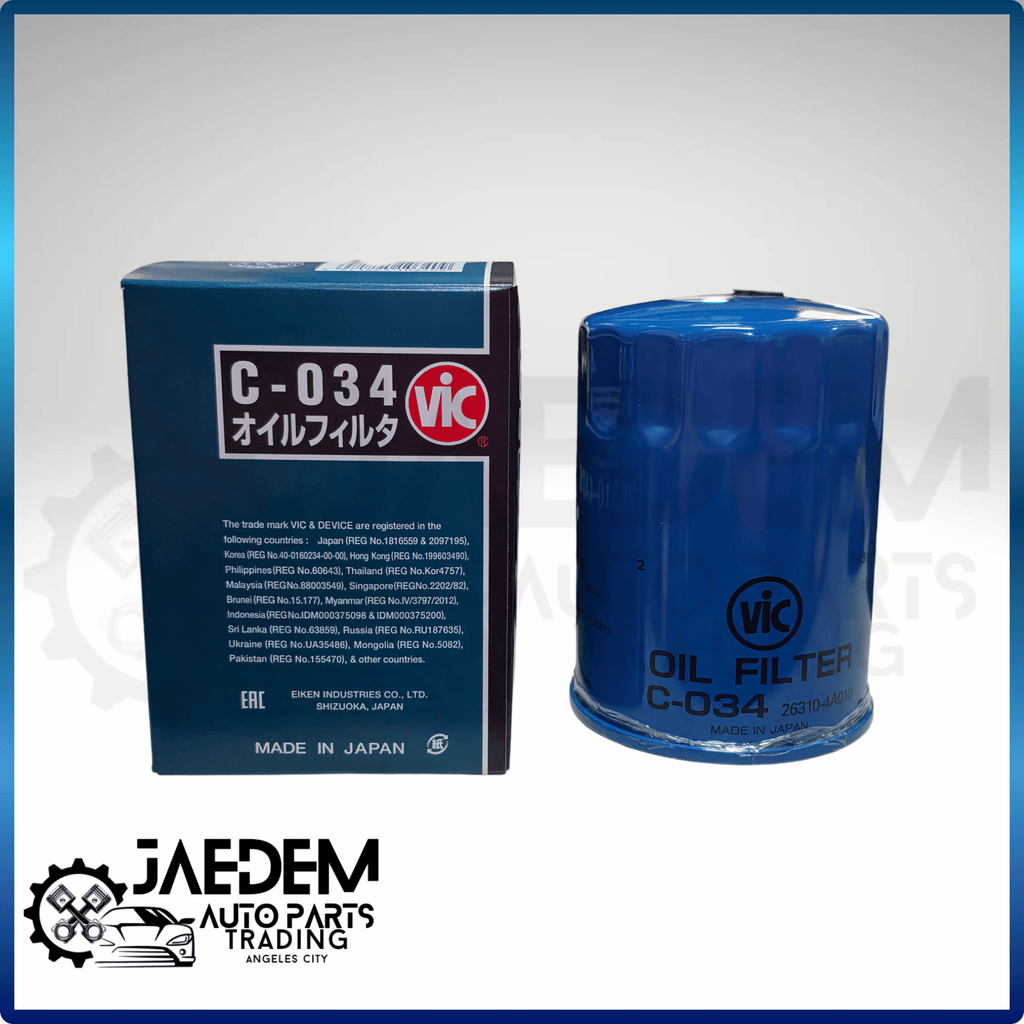 VIC Oil Filter C-034 for Hyundai Grand Starex 2.5 2007-up, H100, Porter & Kia Carnival, Sorento 2.5 Diesel 2002-2009