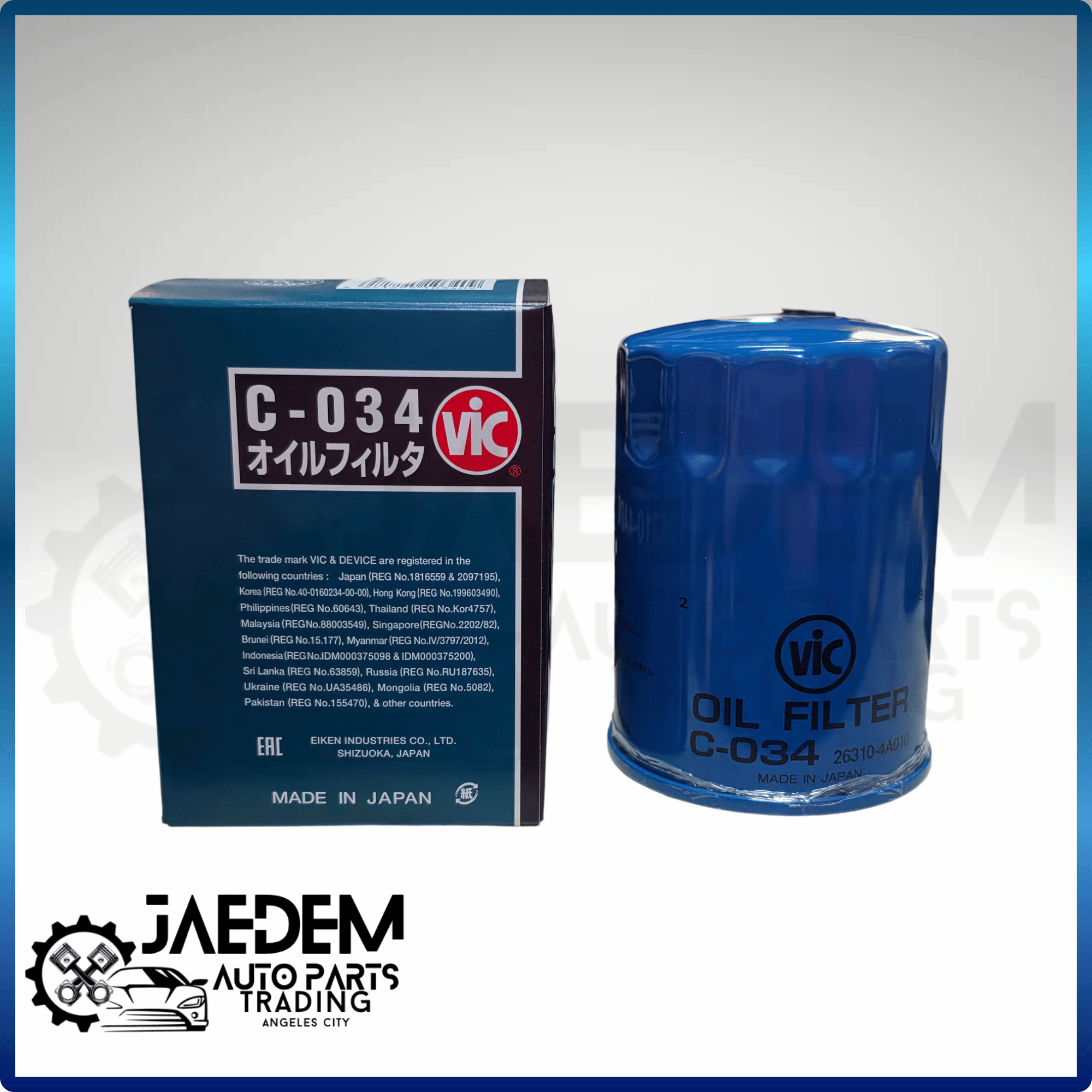 VIC Oil Filter C-034 for Hyundai Grand Starex 2.5 2007-up, H100, Porter & Kia Carnival, Sorento 2.5 Diesel 2002-2009