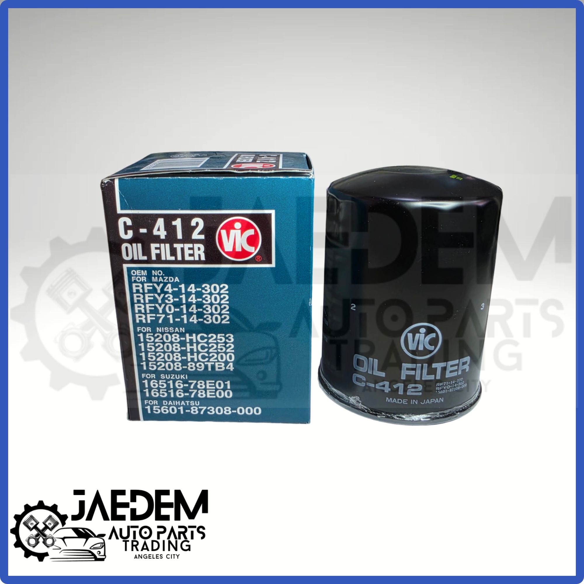 VIC C-412 Oil Filter | Isuzu Trooper 4JB1, 4JG2, Mazda RF