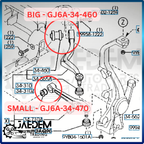 Front Suspension Arm Bushing for Mazda 6 2004-2012 (See Photo for placement)
