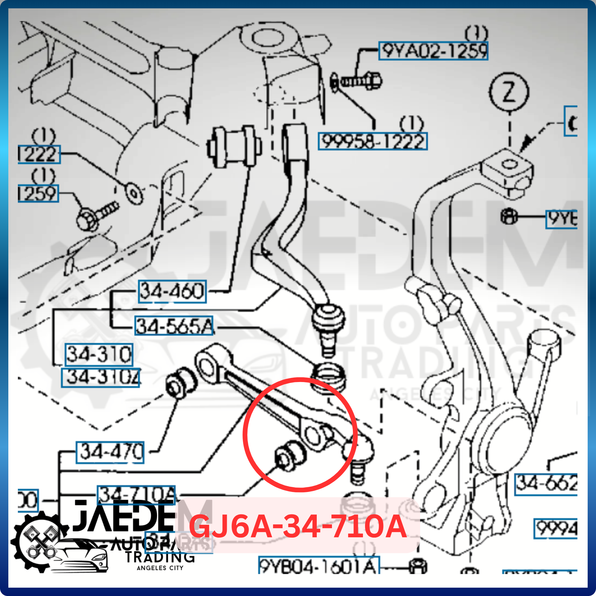 Front Suspension Arm Bushing for Mazda 6 2004-2012 (See Photo for placement)